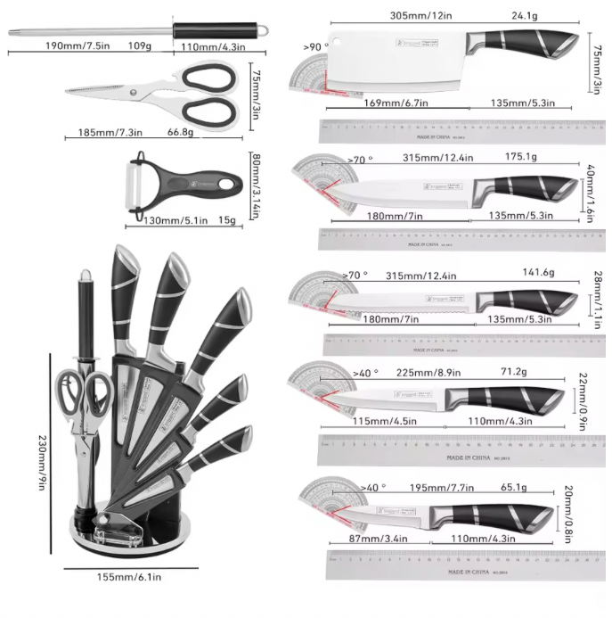 PLE Stainless Steel Kitchen Knife Set